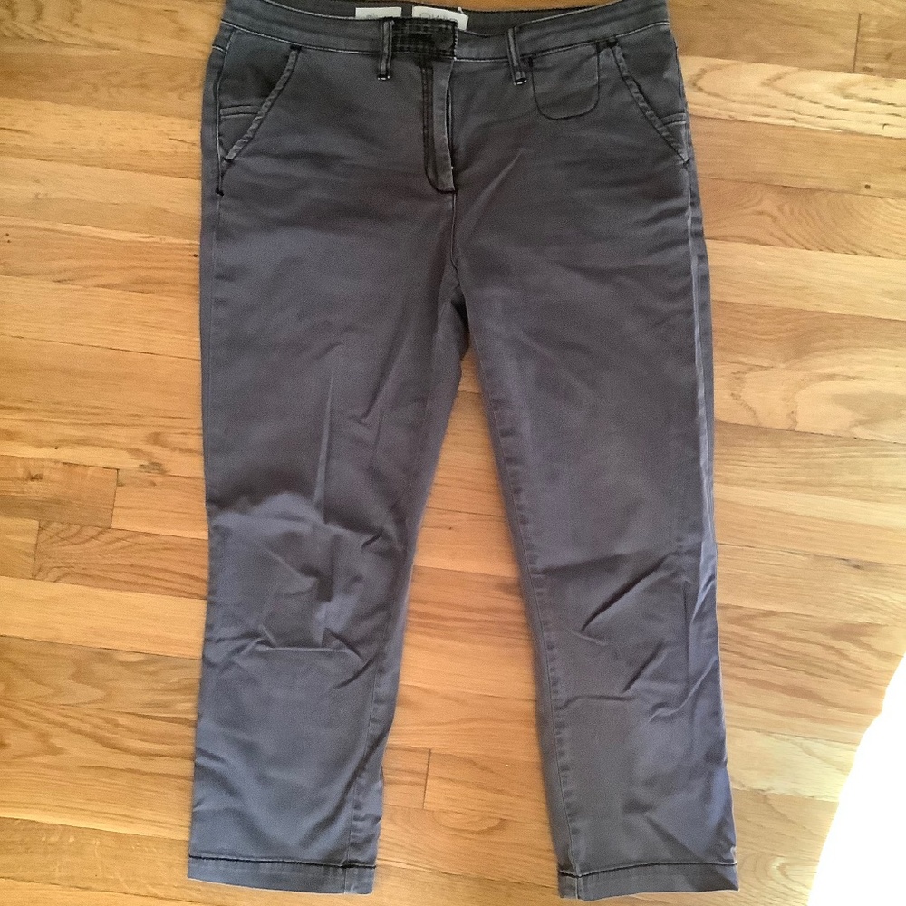Chino by Anthropologie Gray Crop Cotton Slim Pants Size 29